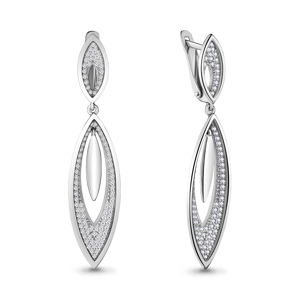 

Серьги из серебра с фианитом Aquamarine 41735А_925_р, 41735А_925_р