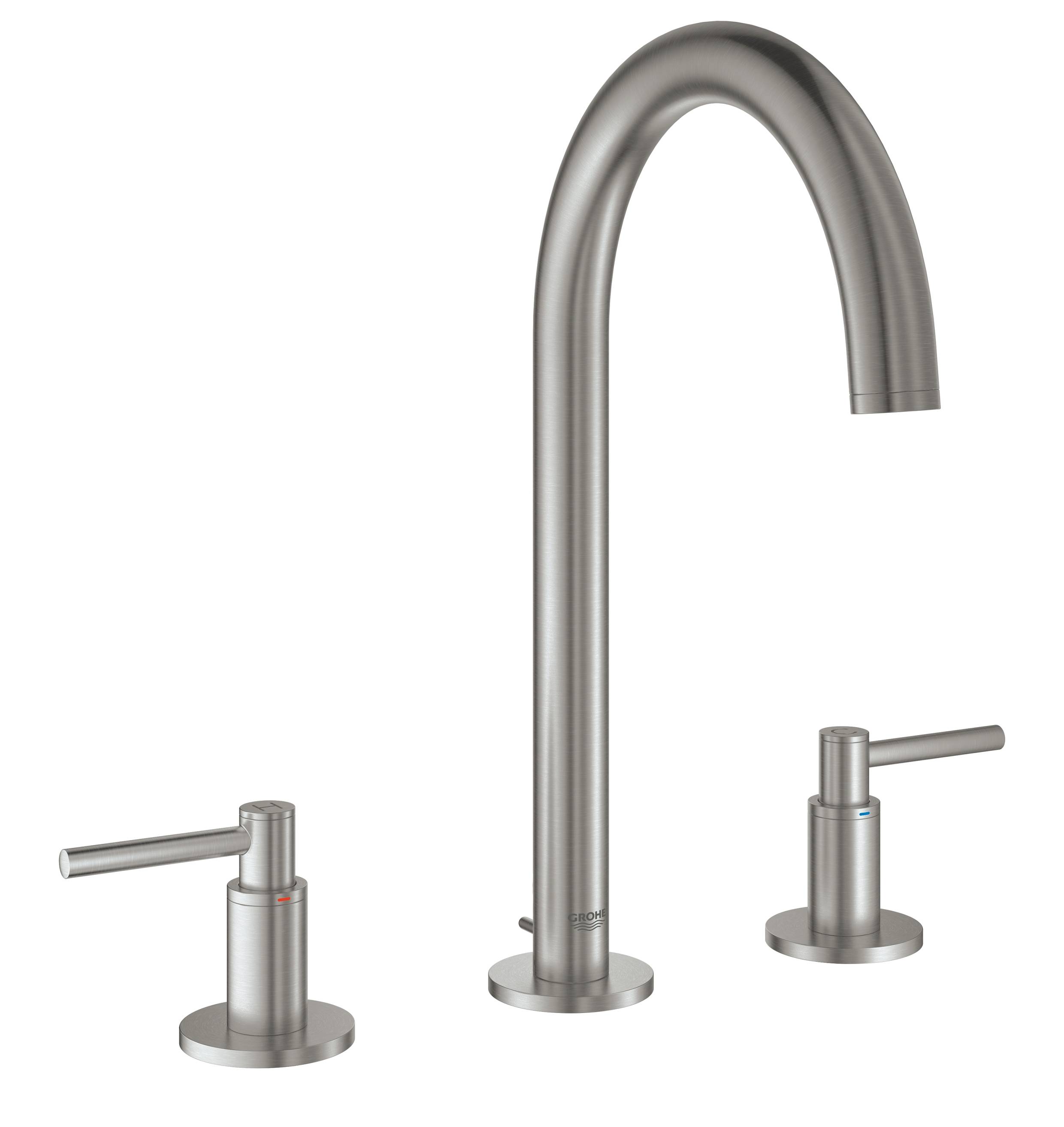 фото Смеситель grohe atrio new двухвентильный для раковины, суперсталь (20009dc3)