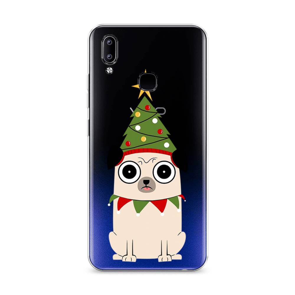 

Чехол на Vivo Y93 "Собачка с ёлочкой", Бежевый;красный;зеленый, 263950-1