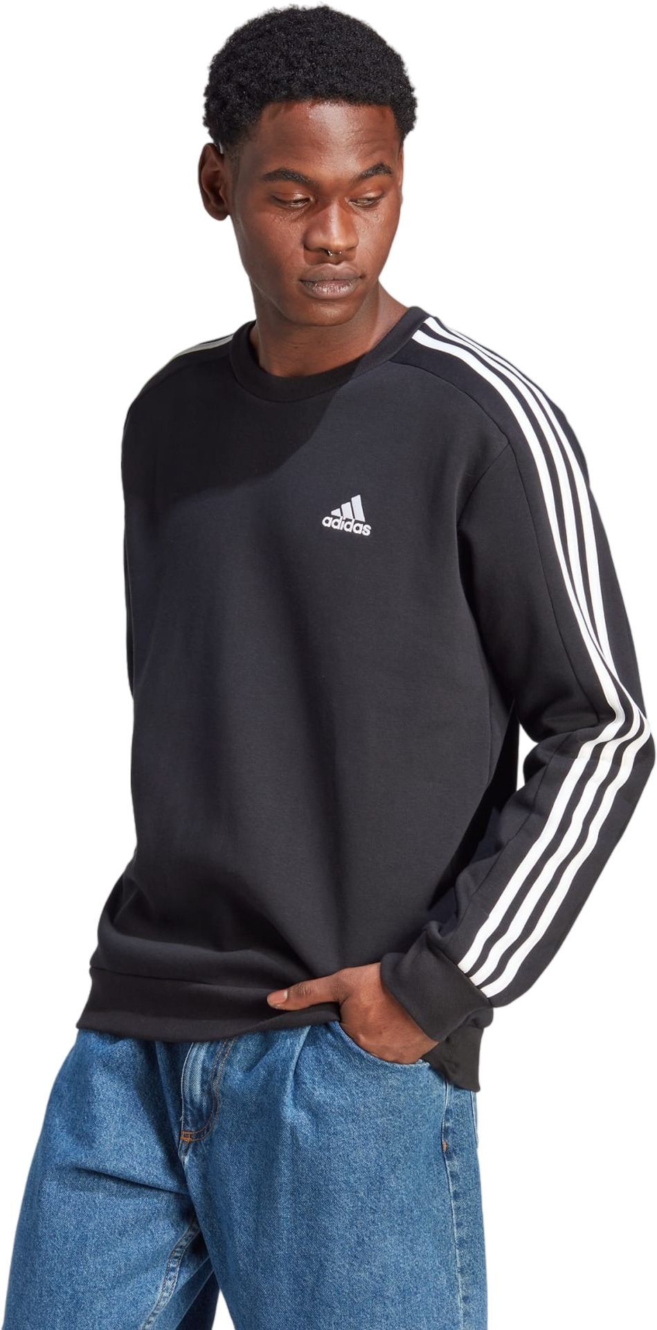 Свитшот мужской Adidas M 3S FL SWT черный L 7799₽