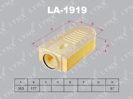 

Фильтр воздушный Mercedes C-Class/C-Class T-Model/E-Class 08>17 Lynx LA1919