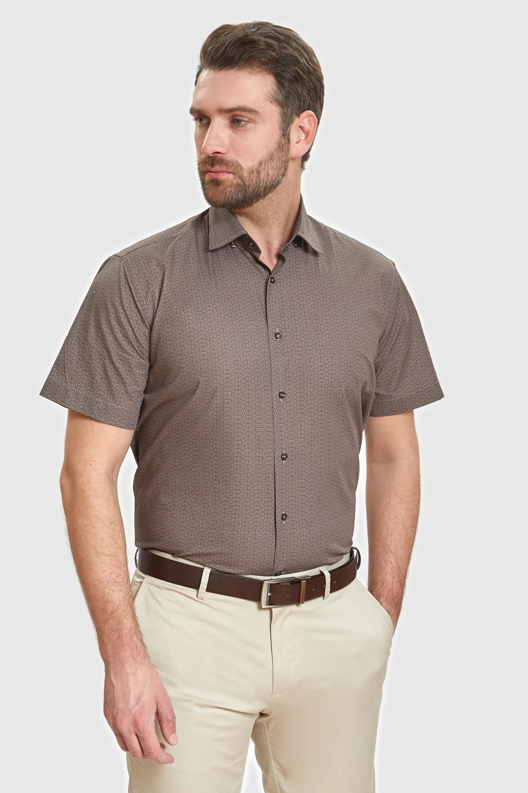 Рубашка мужская Kanzler 2S-428CS-1170-23 коричневая 45