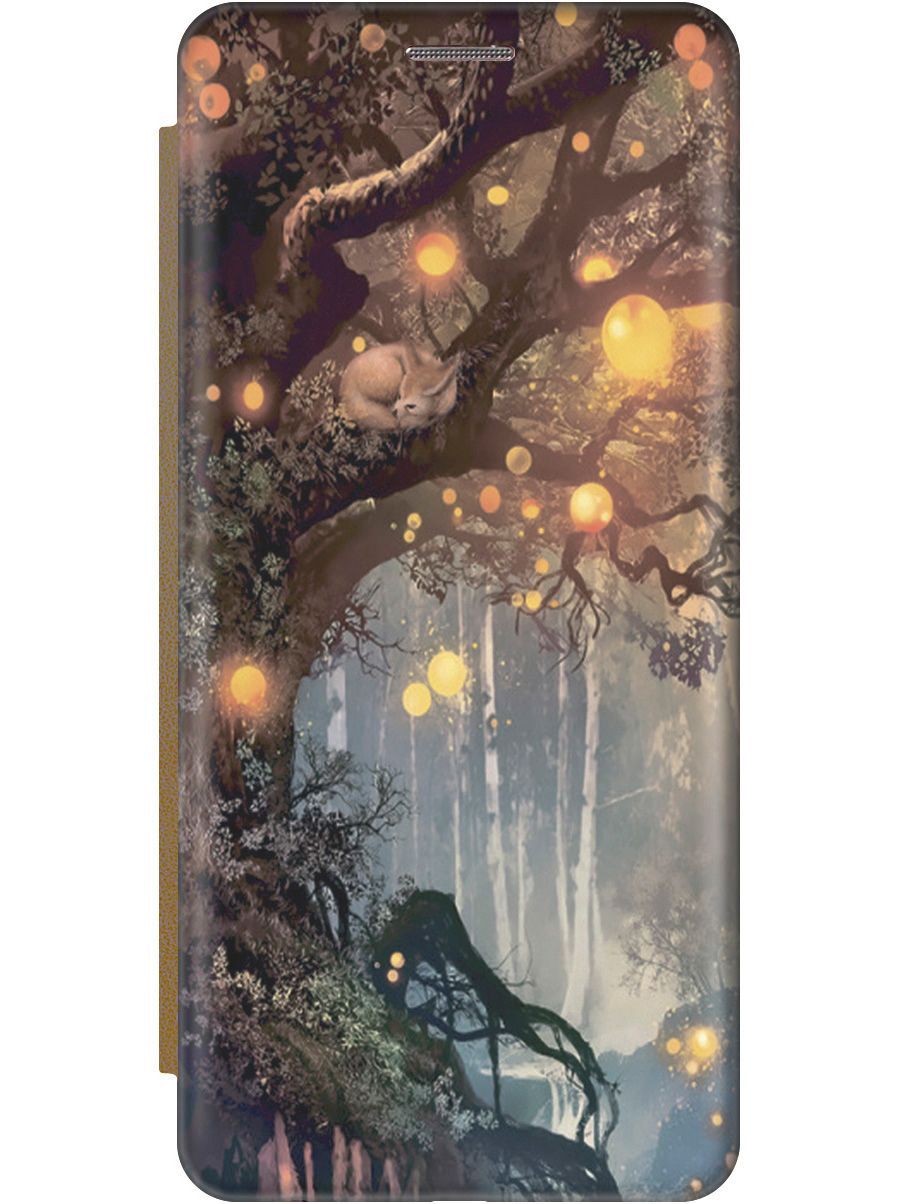 

Чехол-книжка на Samsung Galaxy A11/M11 "Лиса на древе" золотистый, Желтый;оранжевый, 9438