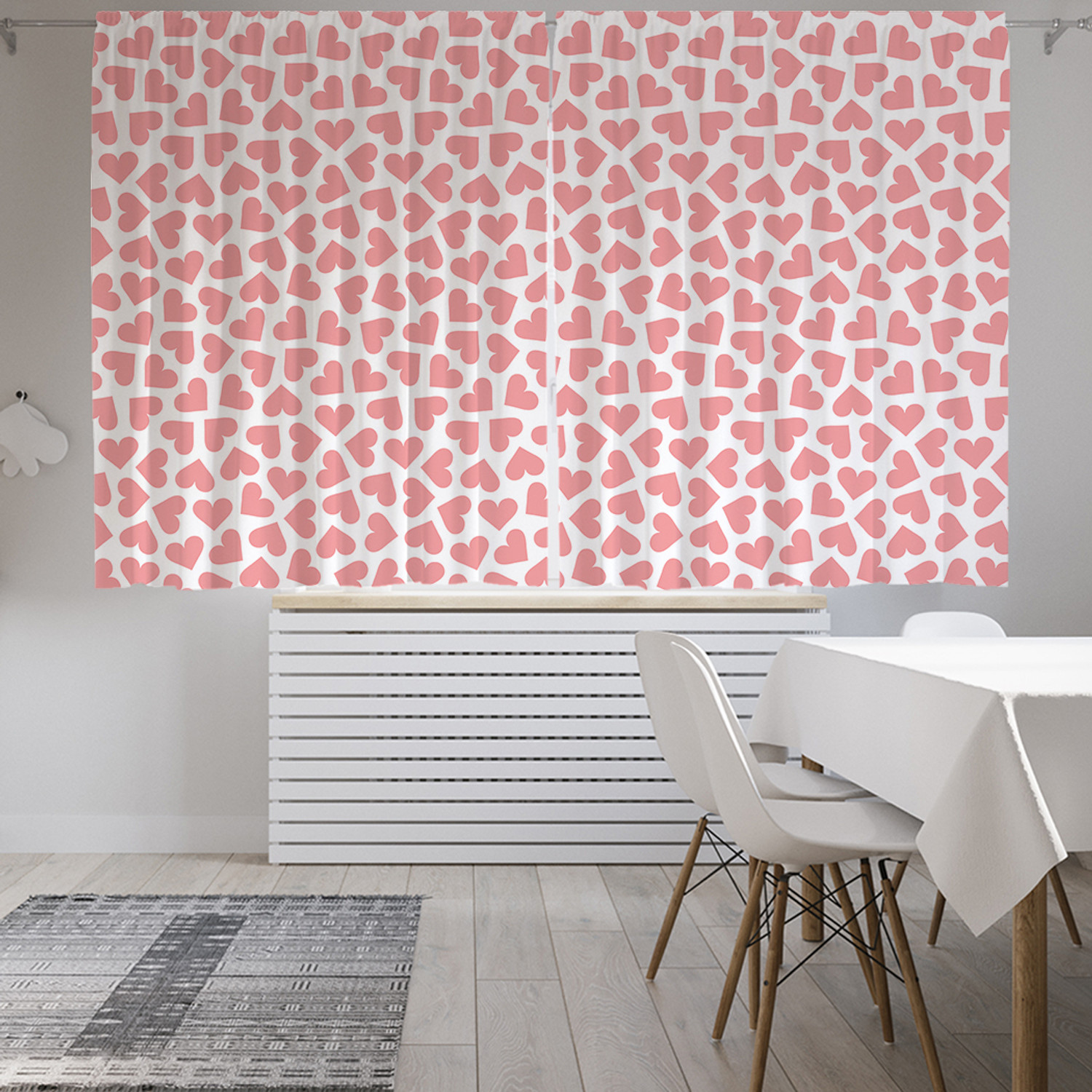 

Шторы фотошторы короткие JoyArty "Pink heart" 145х180 2 полотна сатен, Pink heart