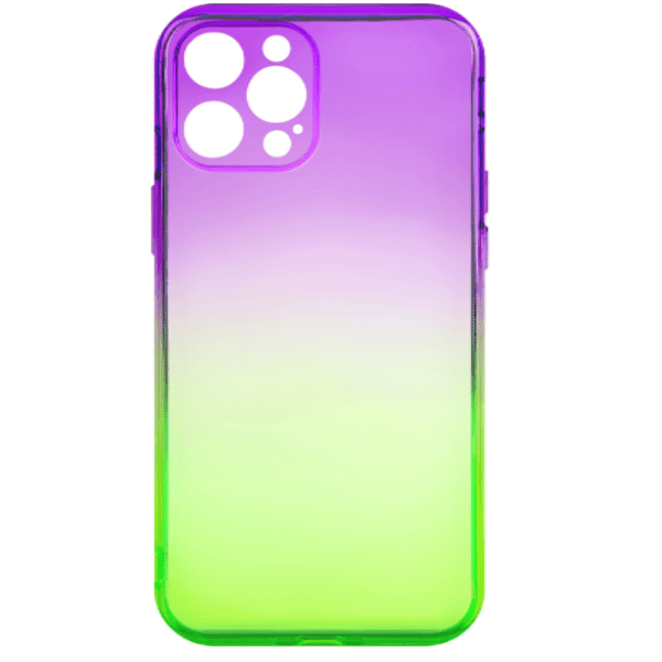 фото Чехол для iphone 12 pro max rainbow, фиолетовый-зеленый nobrand