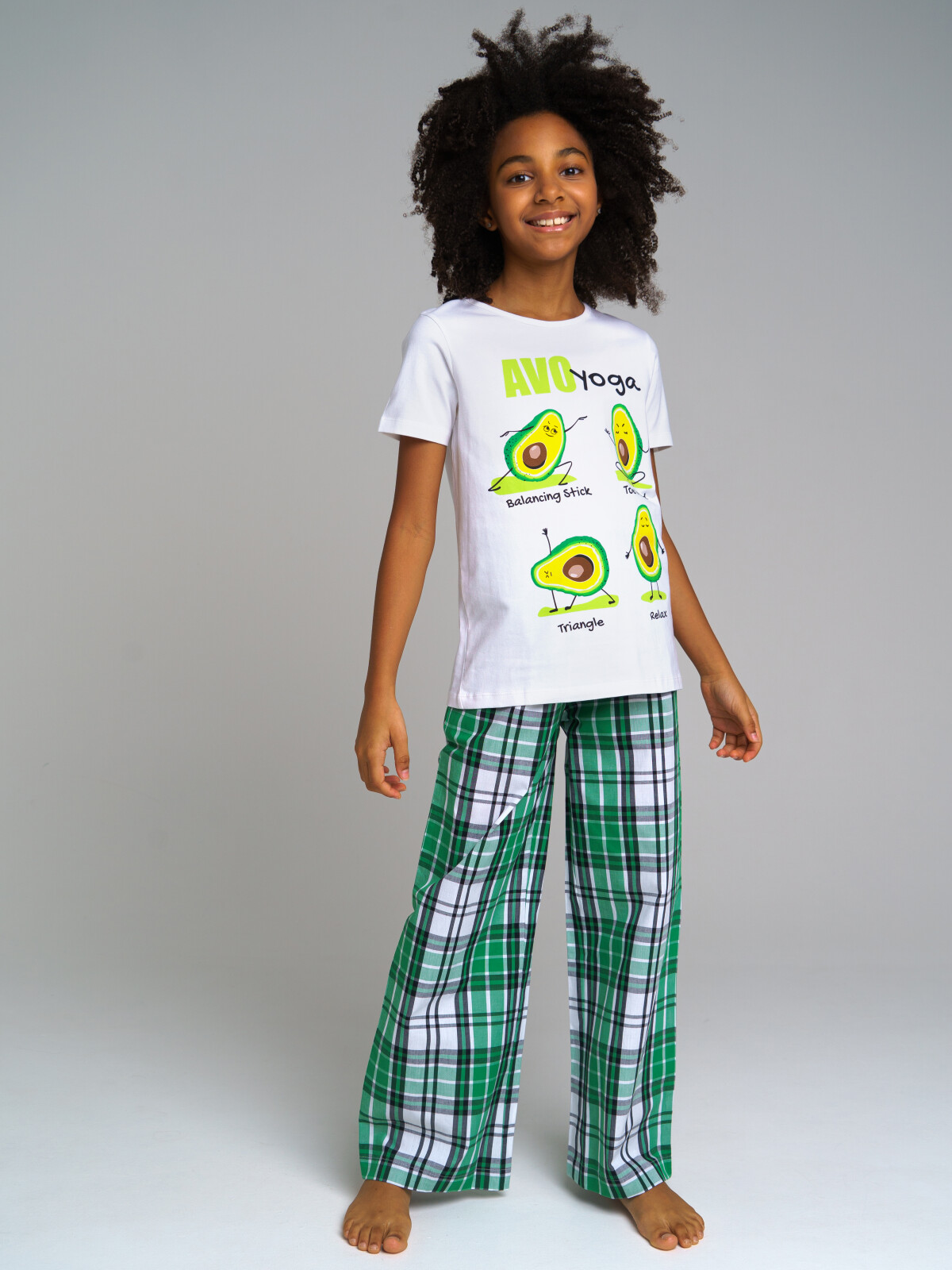 Пижама детская PlayToday 12321108, цвет белый, разноцветный, размер 164