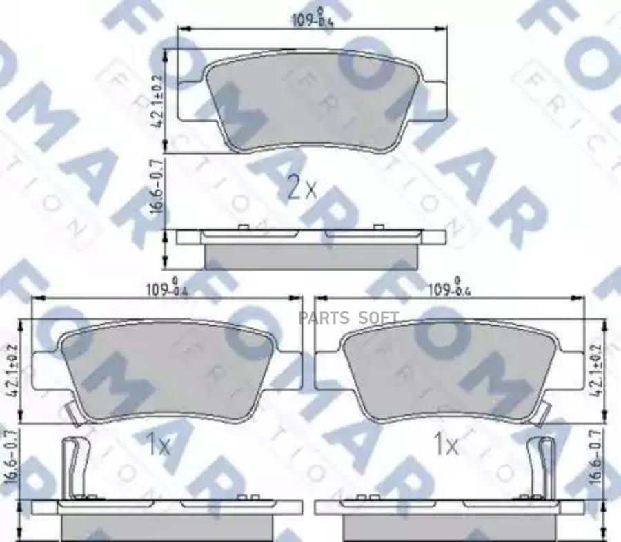 Тормозные Колодки FOMAR-FRICTION fo874281 1110₽