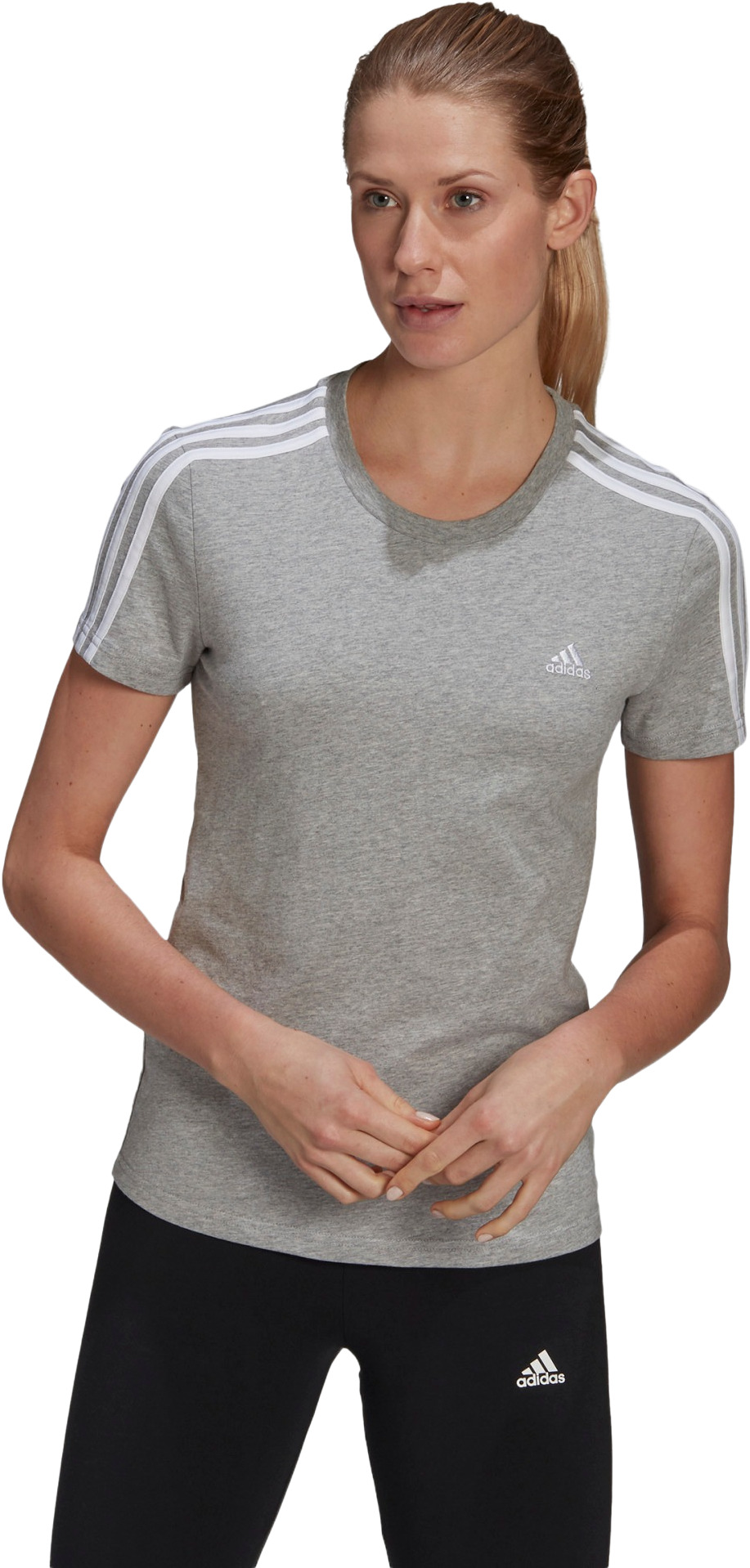 

Футболка женская Adidas W 3S T серая M, Серый, W 3S T
