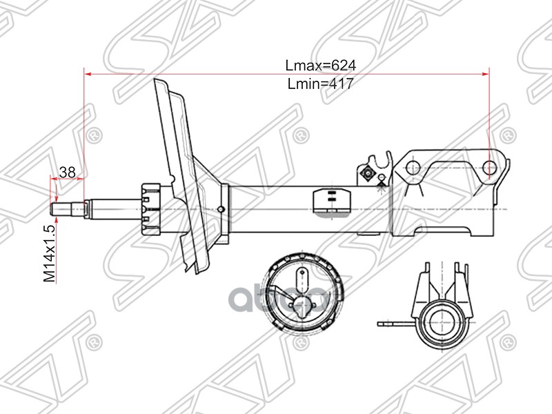 

Стойка Задняя 2wd Toyota Harrier 03-/Kluger 01- Rh (правый) Sat арт. ST-48530-49275