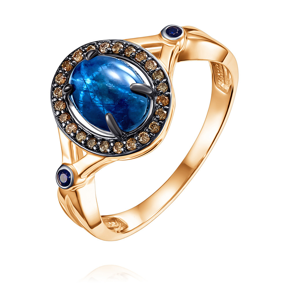 

Кольцо из красного золота с бриллиантом/сапфиром р. , ADAMAS 1424490-А500Ч-482, 1424490-А500Ч-482