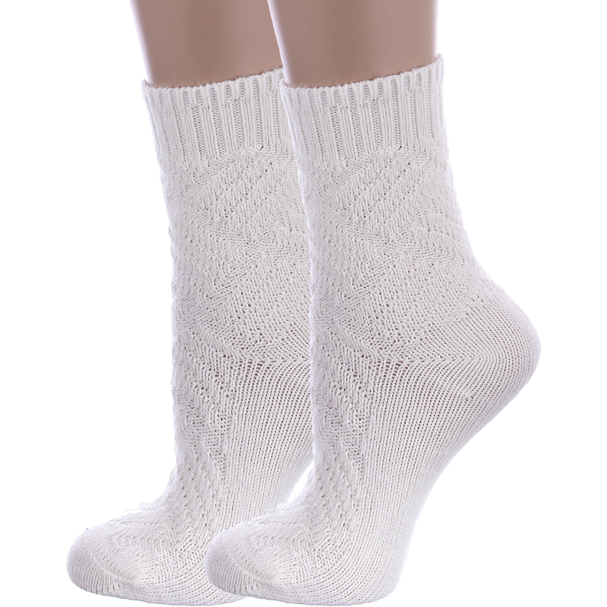 Комплект носков женских Rusocks 2-Ж3-38847 белых 23-25, 2 пары