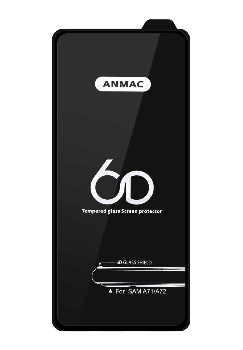 

Защитное стекло для Samsung A71/A72 Anmac 6D Black (IS790615)