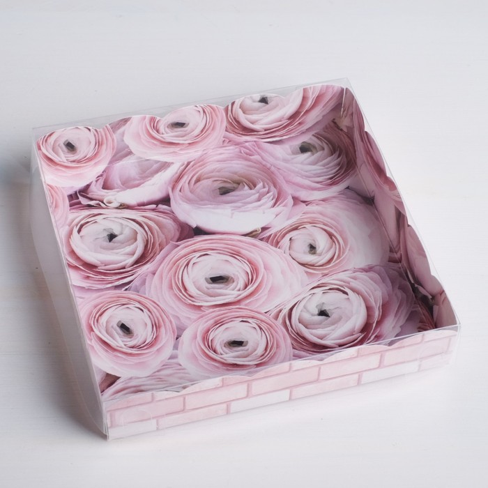 

Коробка для кондитерских изделий с PVC-крышкой My best wishes, 15 × 15 × 3 см, Коллекция упаковки "Нежные цветы"
