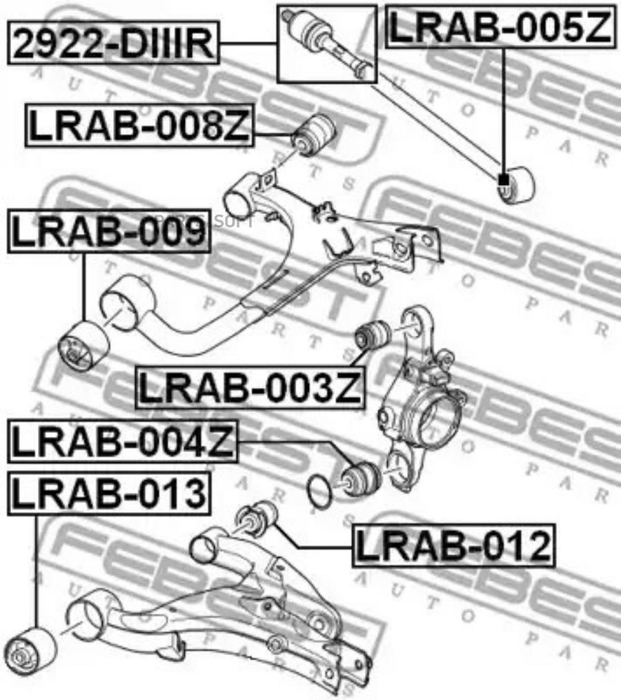 

FEBEST С-б.зад.рычага LAND ROVER RANGE ROVER SPORT 2005-2009 FEBEST LRAB-008Z