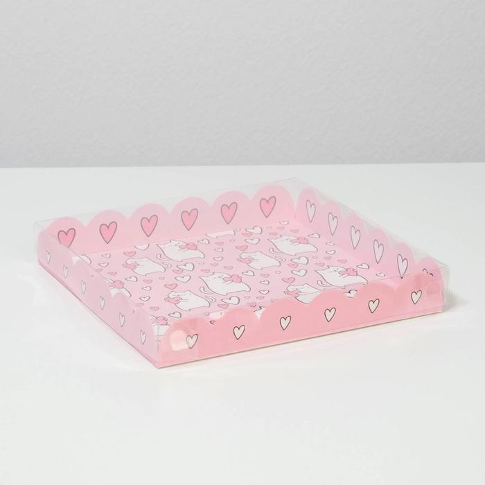 

Коробка для кондитерских изделий с PVC-крышкой Love, 21 × 21 × 3 см, Коллекция упаковки "Коты"