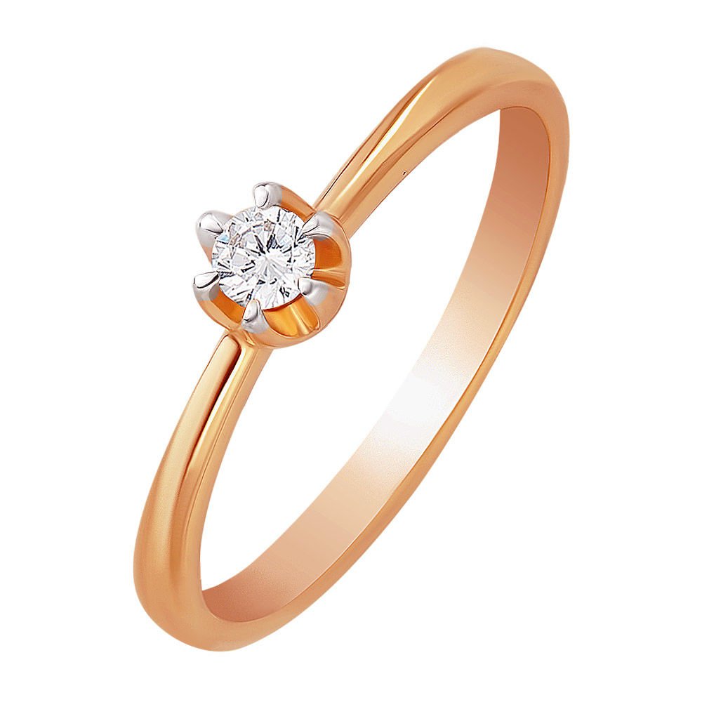 

Кольцо женское из красного золота с бриллиантом 585Gold 101012026, р, 101012026