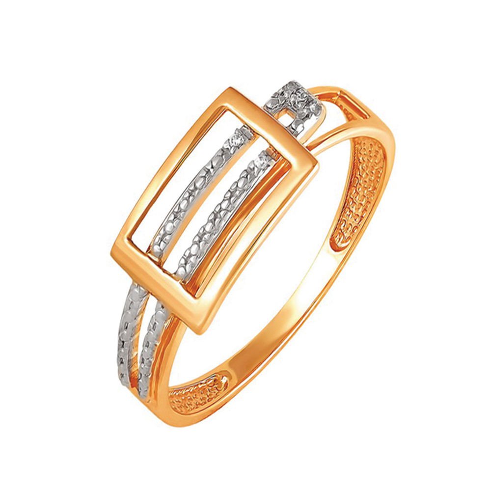 

Кольцо женское из красного золота с бриллиантом 585Gold 101001834, р, 101001834