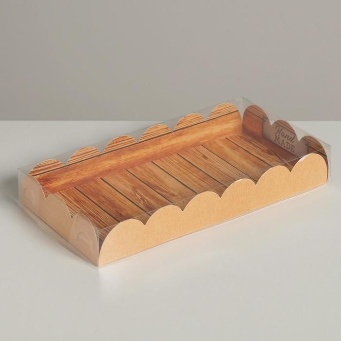 

Коробка Дарите Счастье для кондитерских изделий с PVC-крышкой Hand made, 10,5 х 21 х 3 см, Бежевый, Коллекция упаковки "Эко стиль"