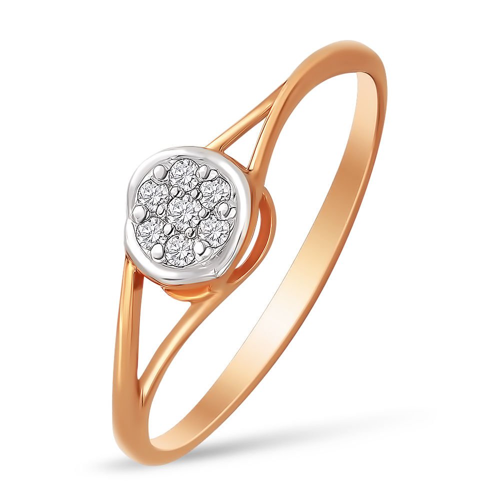 

Кольцо женское из красного золота с бриллиантом 585Gold 101002988, р, 101002988