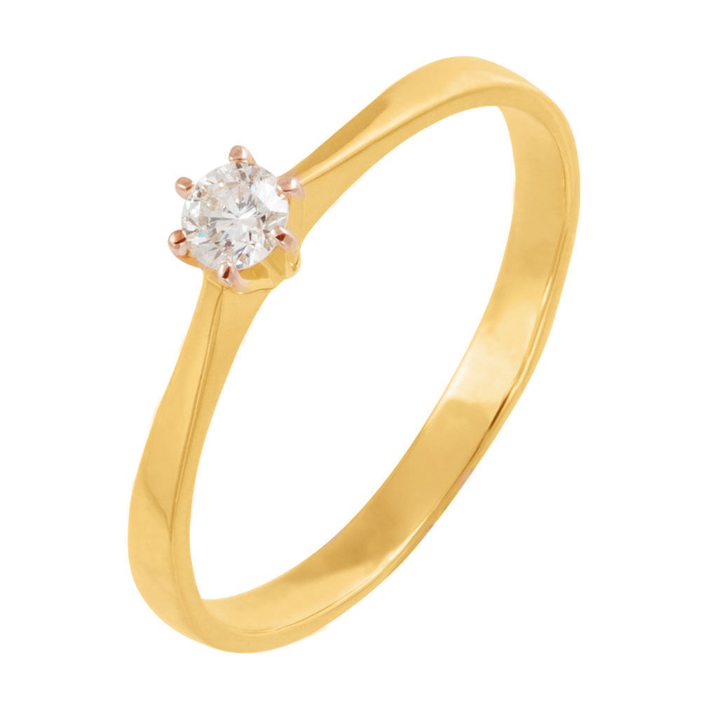 

Кольцо женское из желтого золота с бриллиантом 585Gold 101001232, р. 16, 101001232