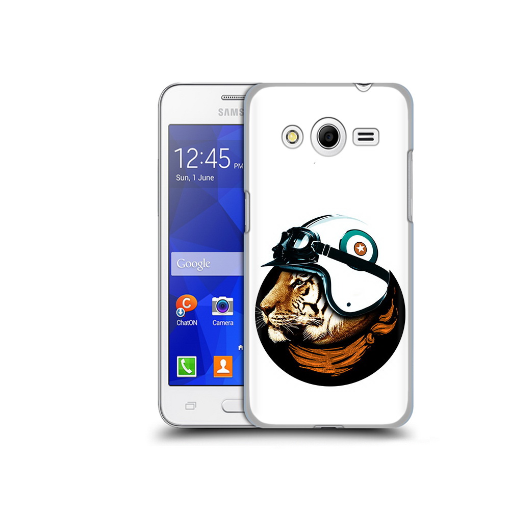 

Чехол MyPads Tocco для Samsung Galaxy Core 2 Тигр в шлеме (PT7707.568.171), Прозрачный, Tocco