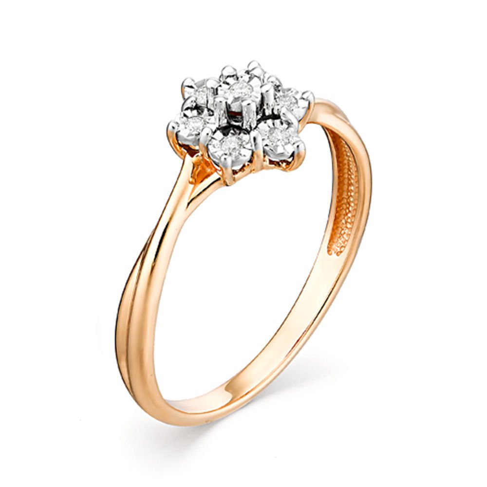 

Кольцо женское из красного золота с бриллиантом 585Gold 101008477, р, 101008477