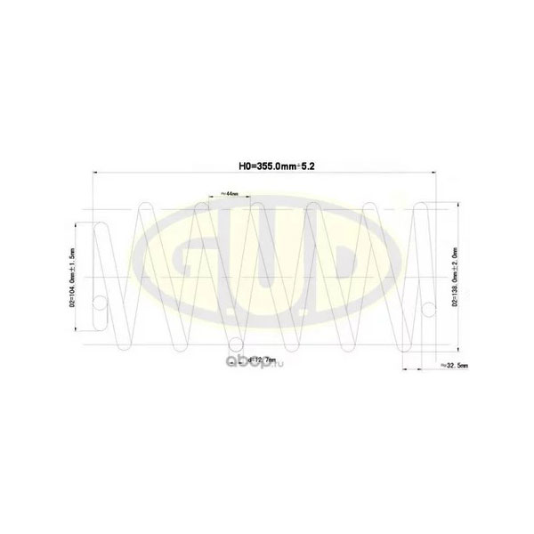 фото Пружина vw golf iii 1.9/d/td 91-93 пер g.u.d.