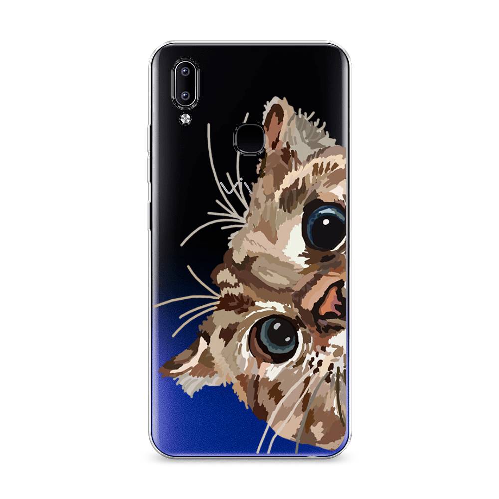 

Чехол на Vivo Y93 "Любопытный кот", Коричневый;синий;черный, 263950-1