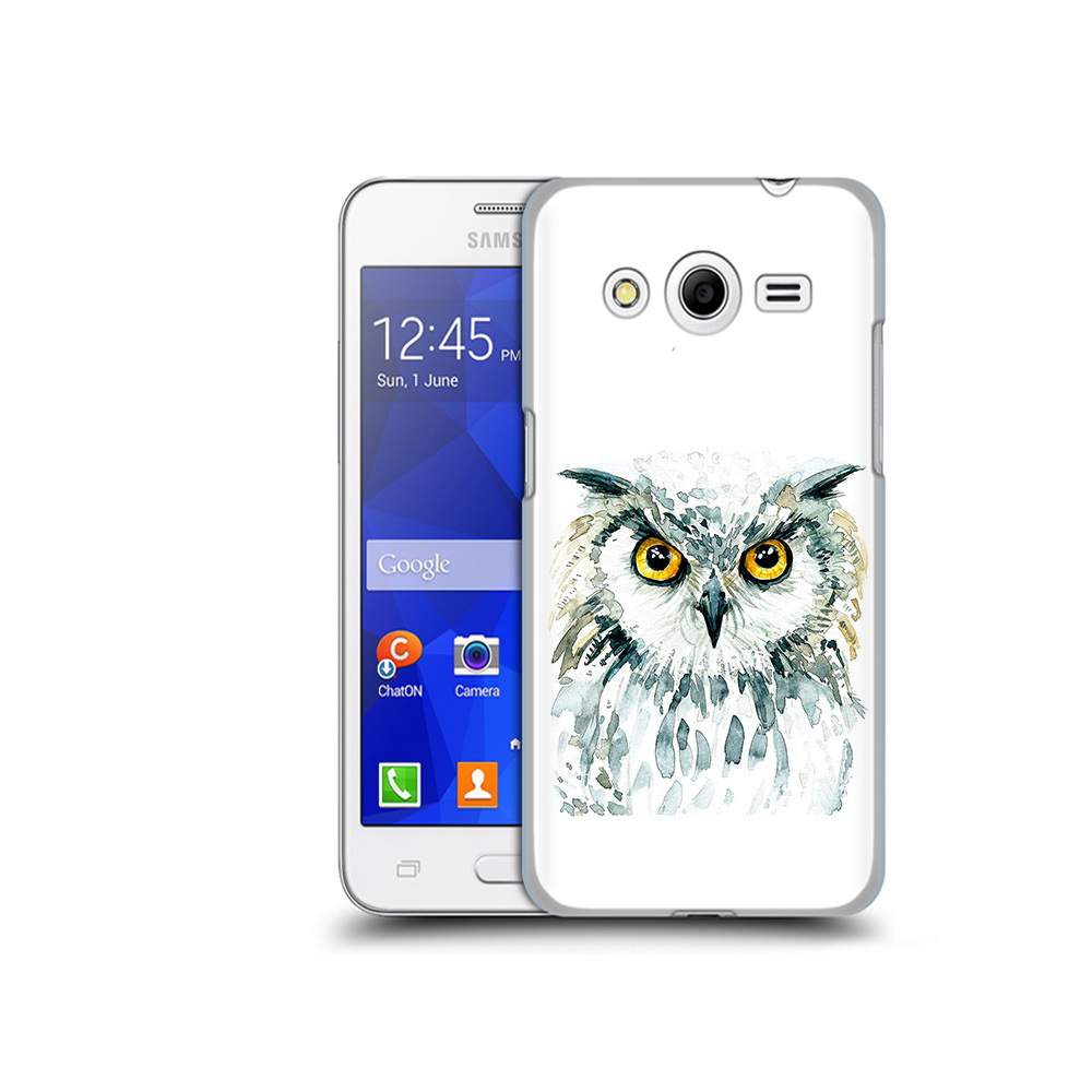 

Чехол MyPads Tocco для Samsung Galaxy Core 2 Серьезная сова (PT7707.568.156), Прозрачный, Tocco