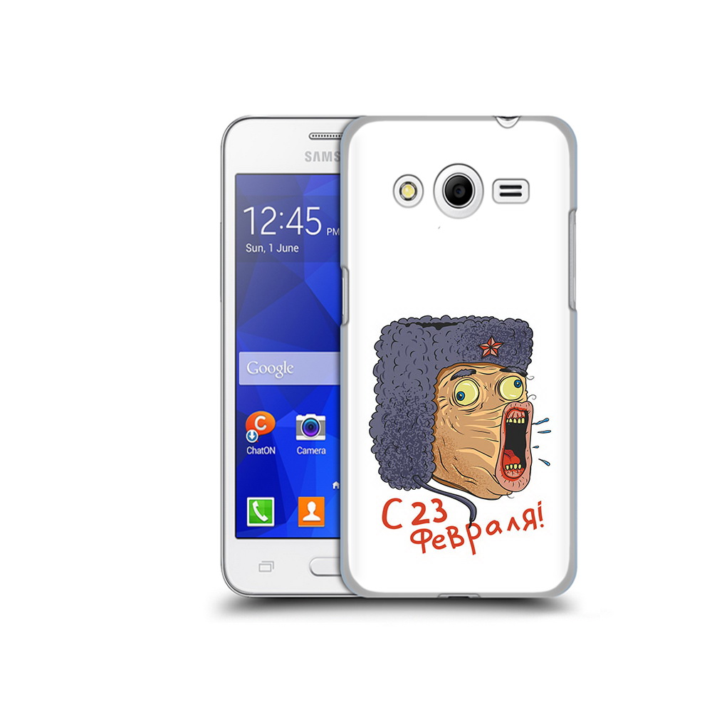 

Чехол MyPads Tocco для Samsung Galaxy Core 2 23 февраля смешная эмоция (PT7707.568.15), Прозрачный, Tocco