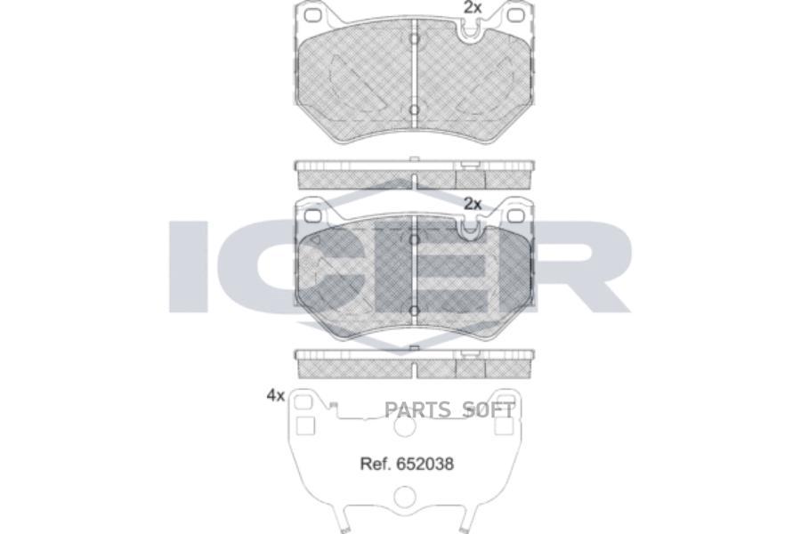 

Тормозные колодки ICER передние дисковые для Audi Q5 182380