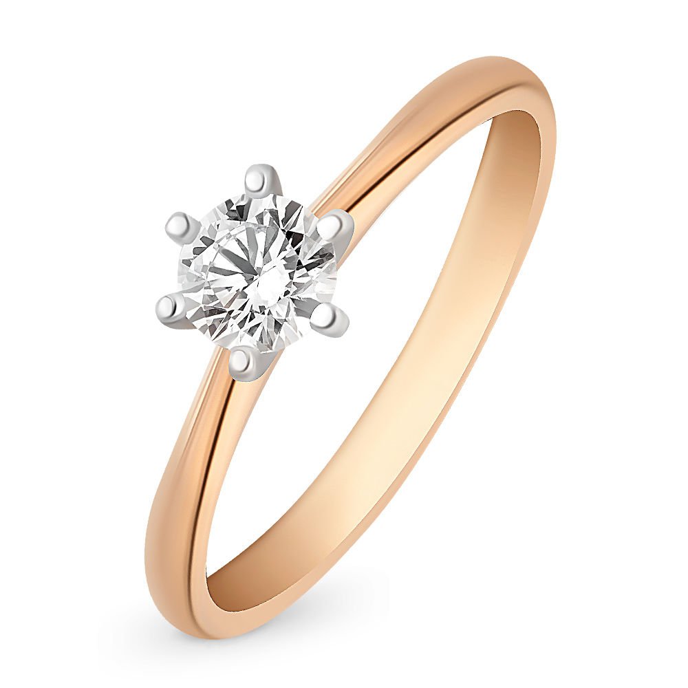 

Кольцо женское из красного золота с бриллиантом 585Gold 101001793, р, 101001793
