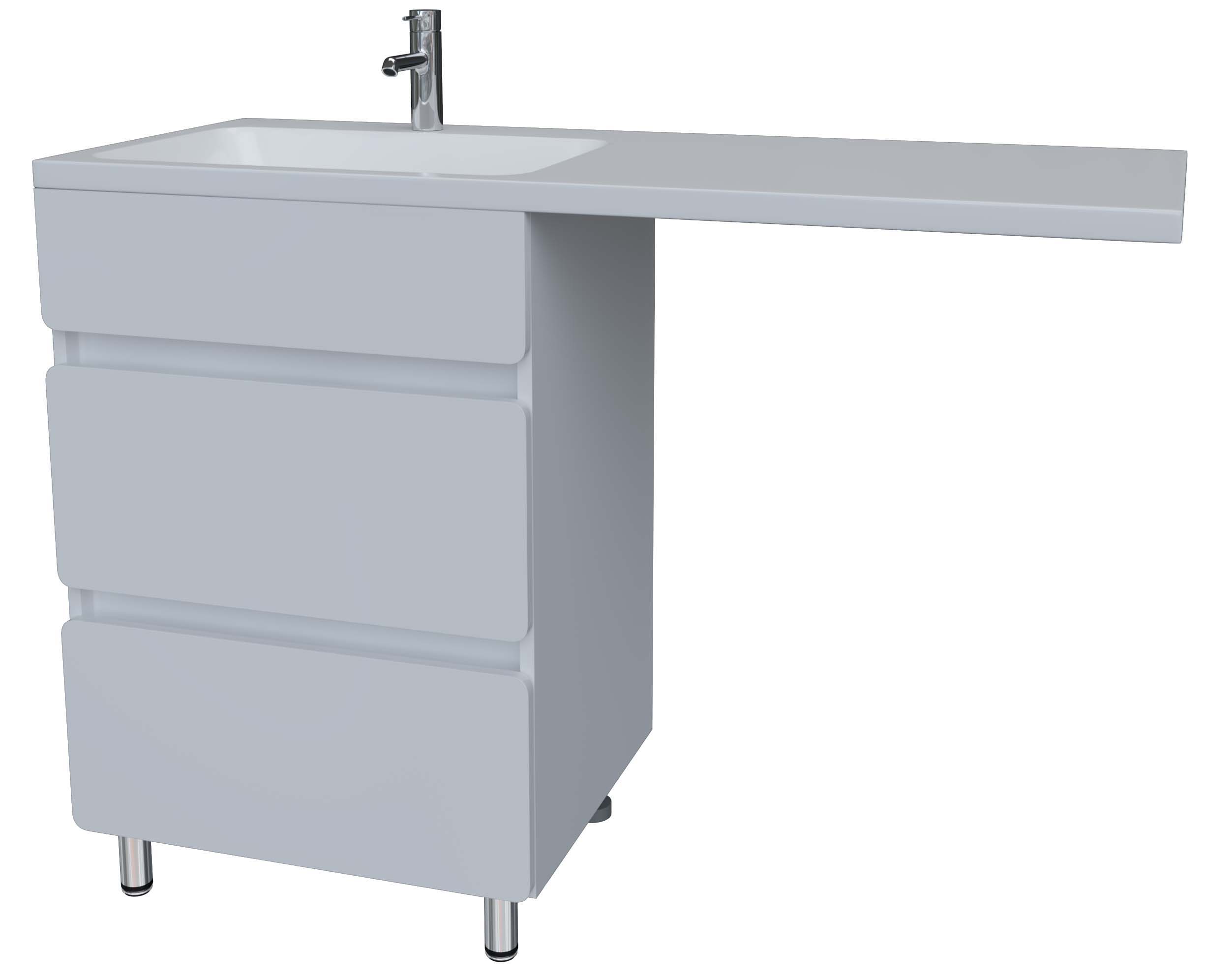 Тумба Stella Polar напольная Корделия 50, 2 ящика, ст/м., белая, Kamilla 110