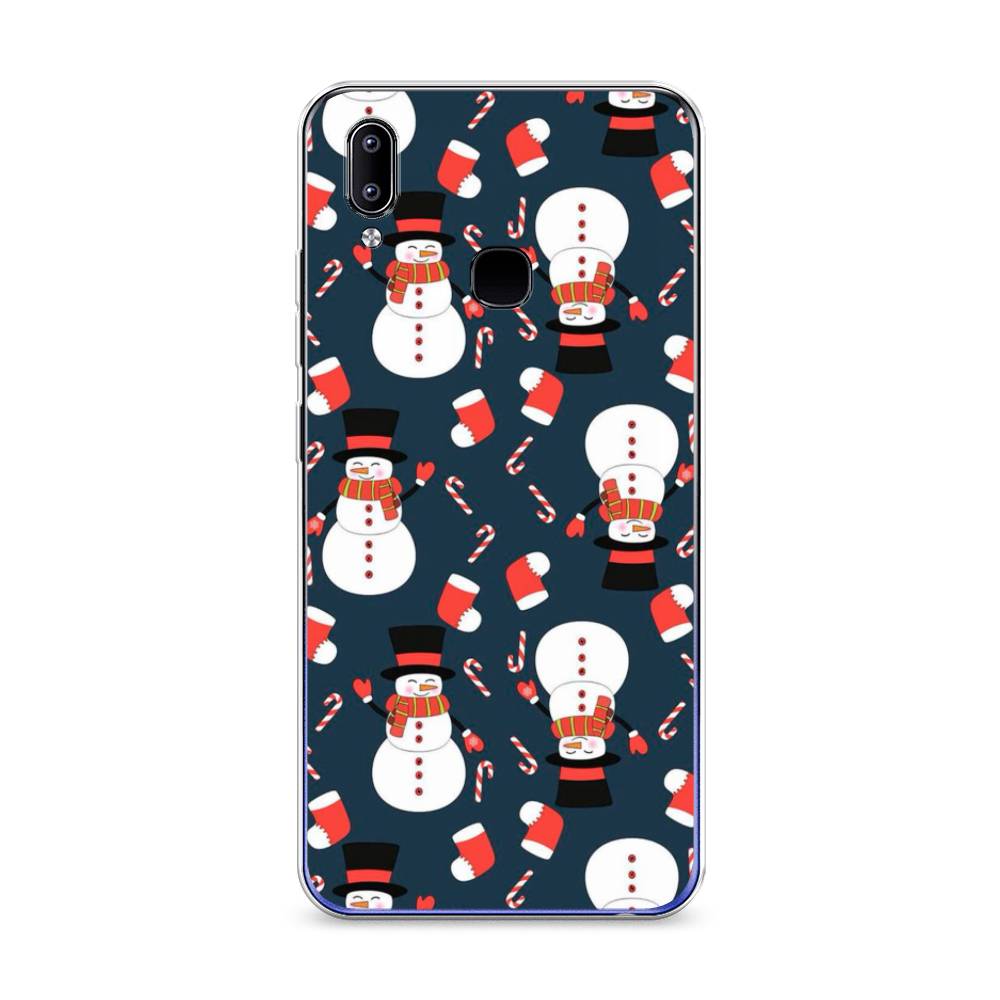 

Чехол на Vivo Y93 "Синие снеговики", Синий;белый;красный, 263950-5