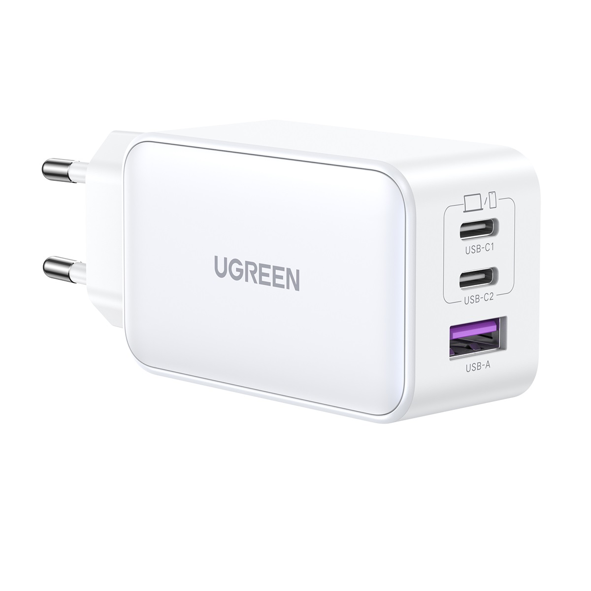 Сетевое зарядное устройство uGreen CD244 1x USB Type A, 2xUSB Type-C 5 А белый