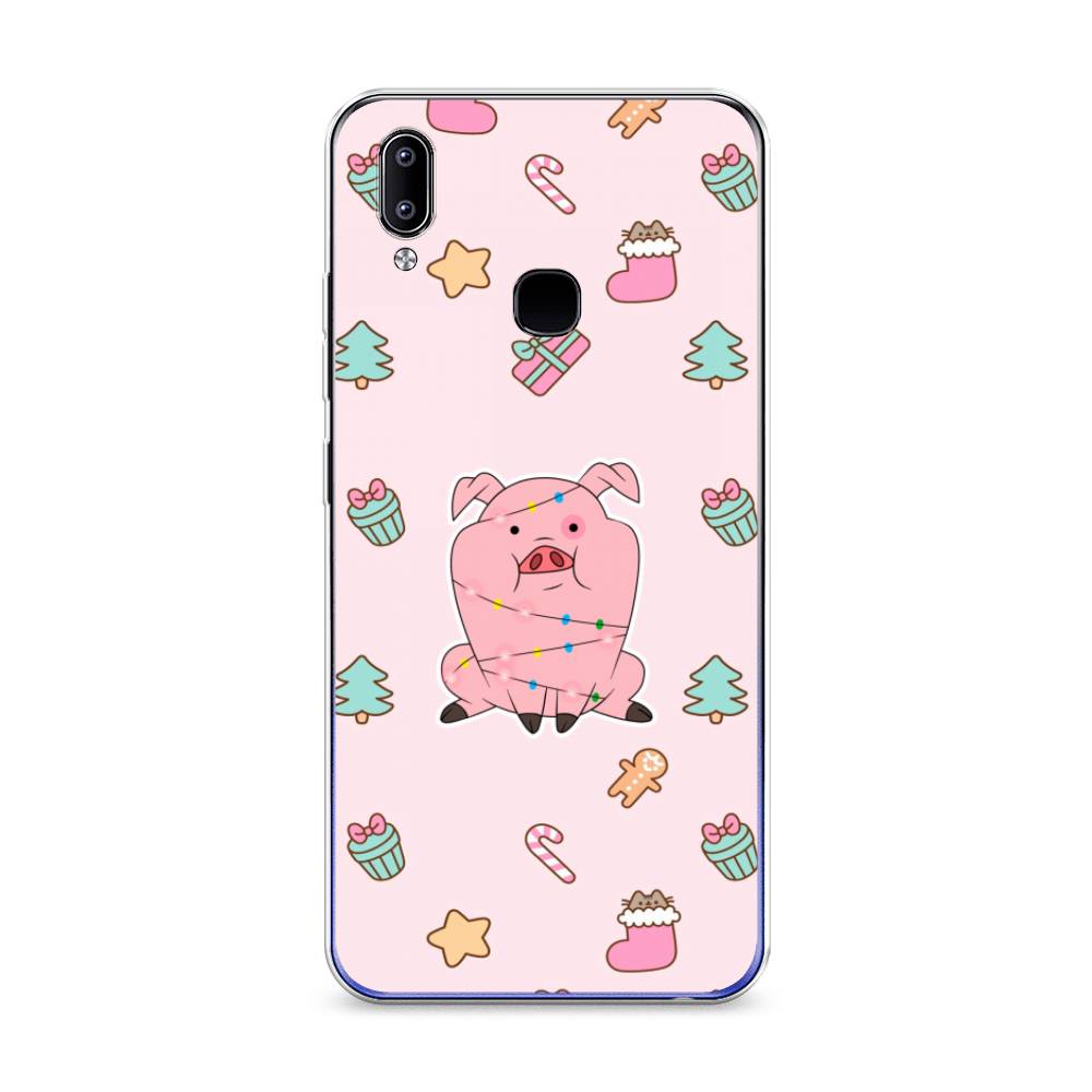 

Чехол на Vivo Y93 "Розовая свинка", Розовый;зеленый, 263950-5