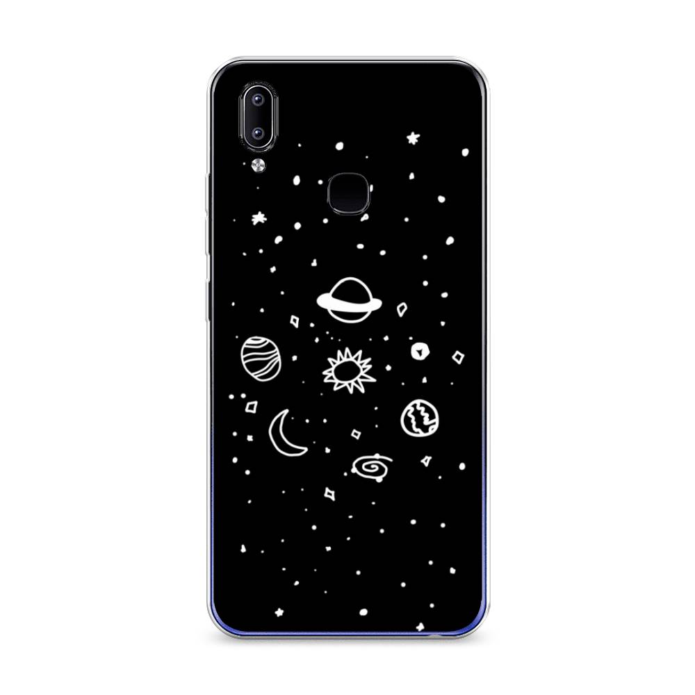 

Чехол на Vivo Y93 "Дудл солнечной системы", Бежевый;серый, 263950-2