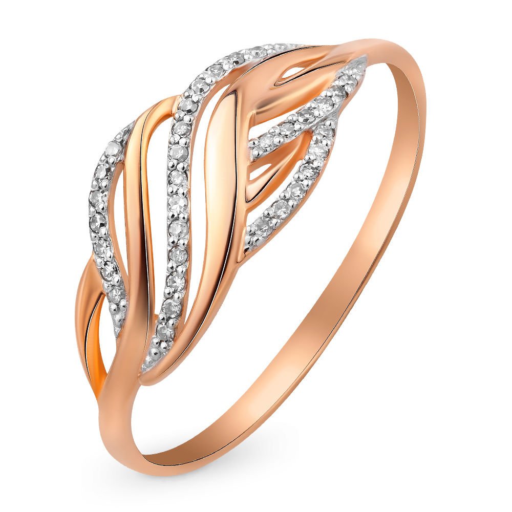 

Кольцо женское из красного золота с бриллиантом 585Gold 101008563, р, 101008563