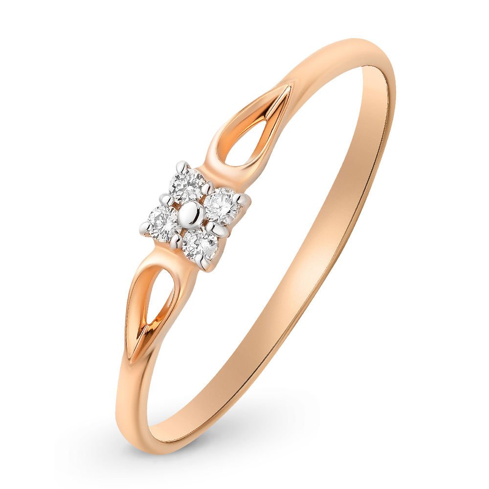 

Кольцо женское из красного золота с бриллиантом 585Gold 101008550, р, 101008550