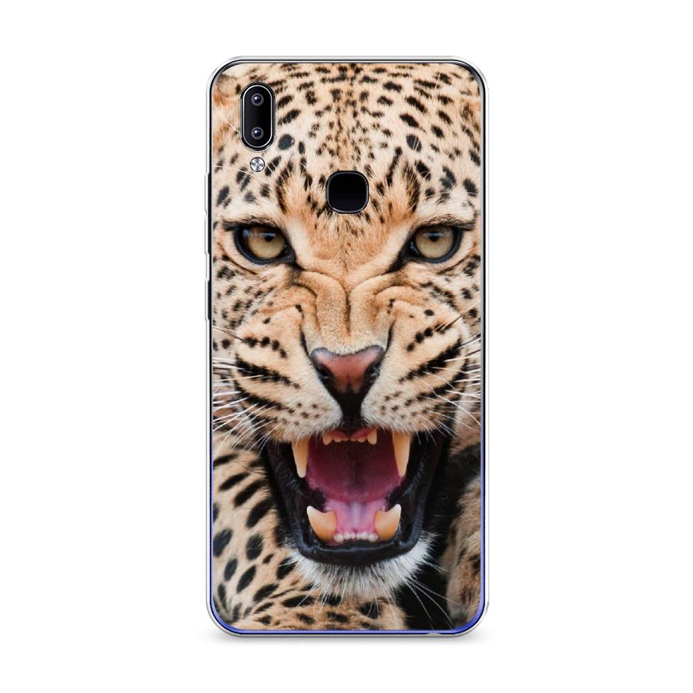 

Чехол на Vivo Y93 "Леопард 3d", Бежевый;черный, 263950-6