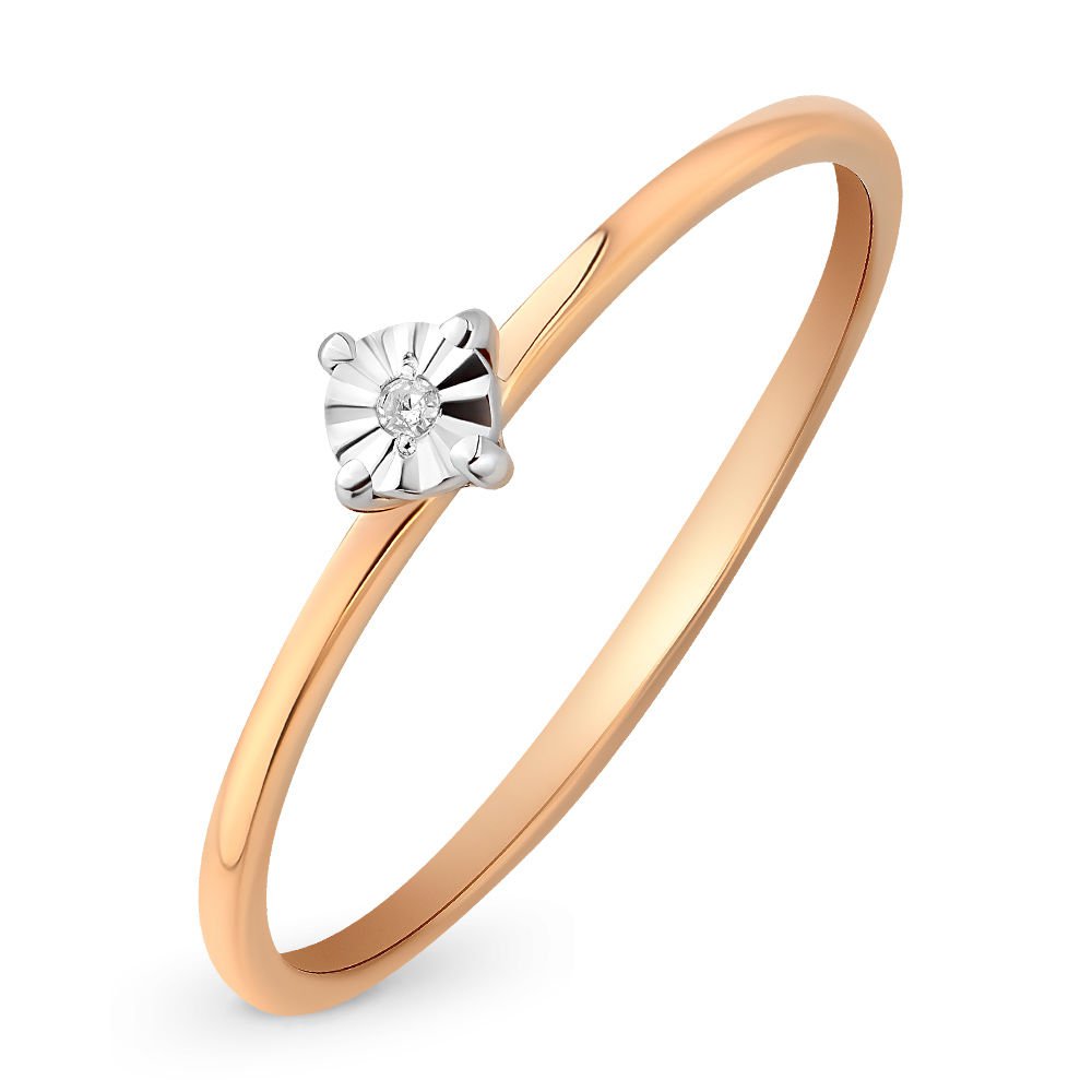

Кольцо женское из красного золота с бриллиантом 585Gold 101008608, р, 101008608