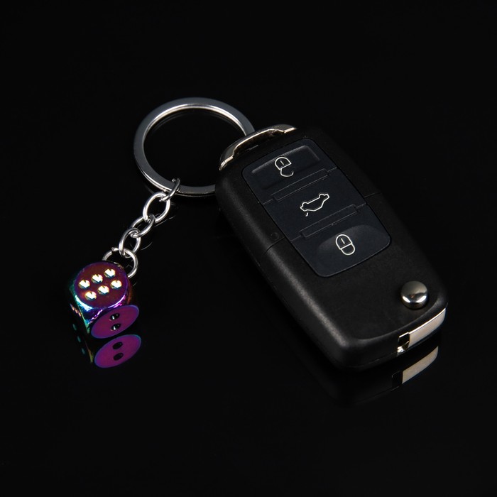 

Брелок для ключей Cartage 9900586, кубик, металл, перламутровый