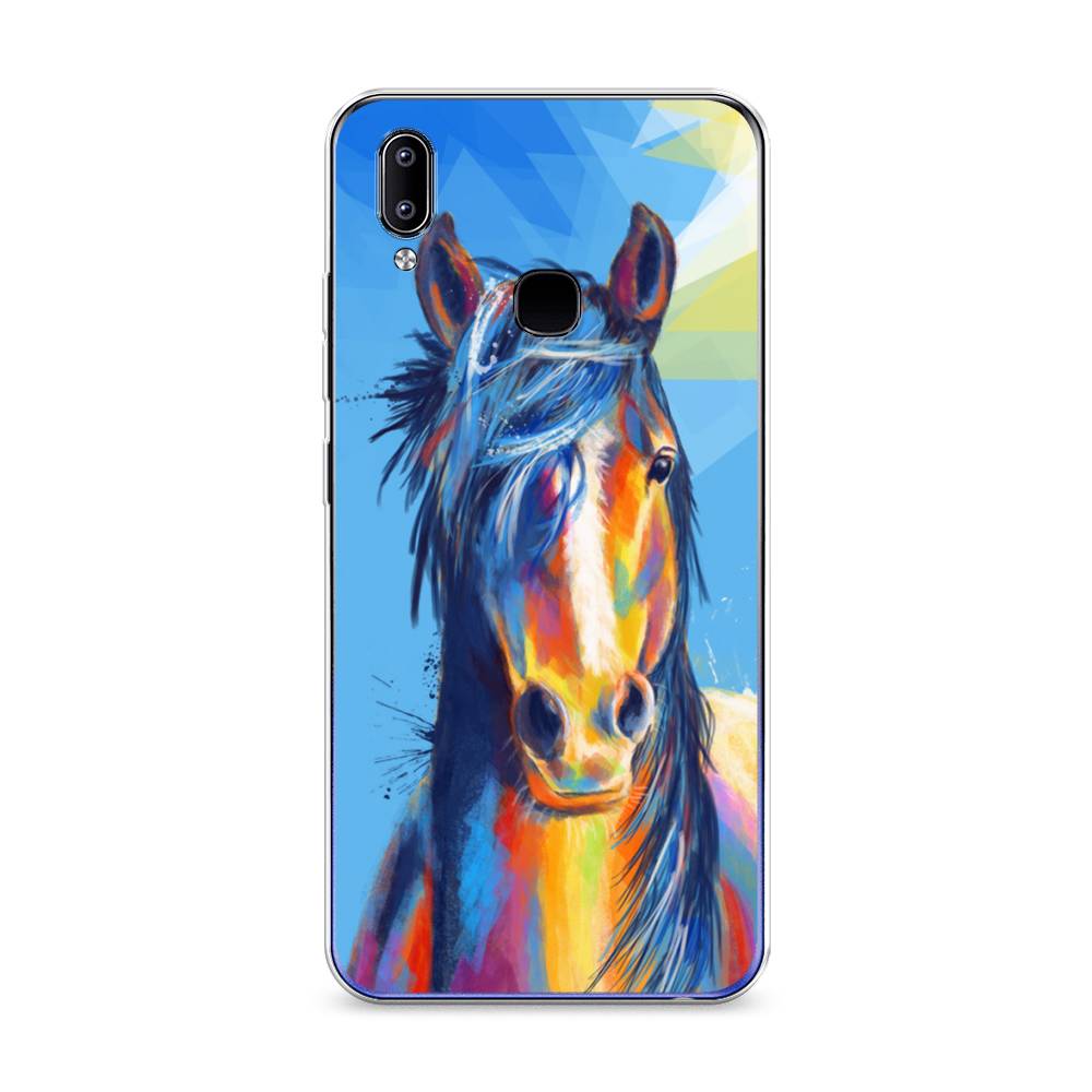 

Чехол на Vivo Y93 "Лошадь арт 3", Голубой;желтый;синий, 263950-1