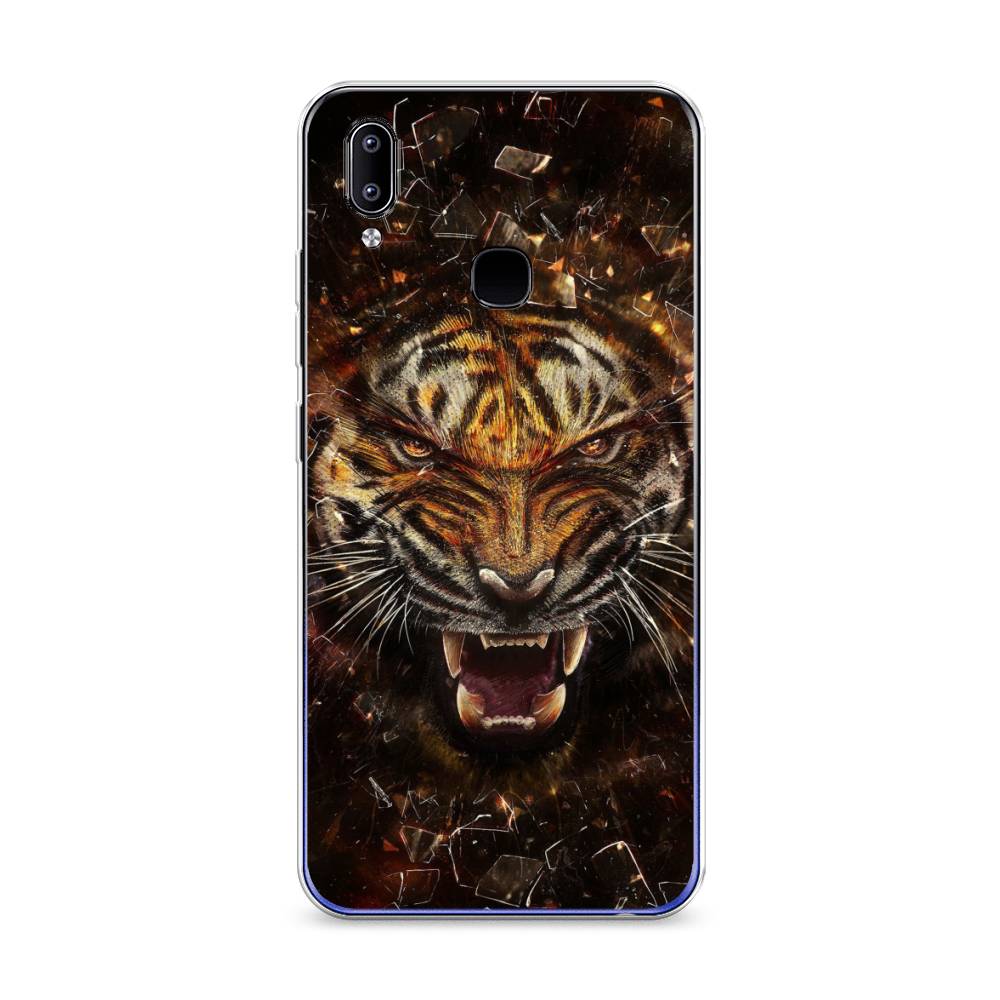 

Чехол на Vivo Y93 "Тигр осколки", Оранжевый;серый;черный, 263950-1
