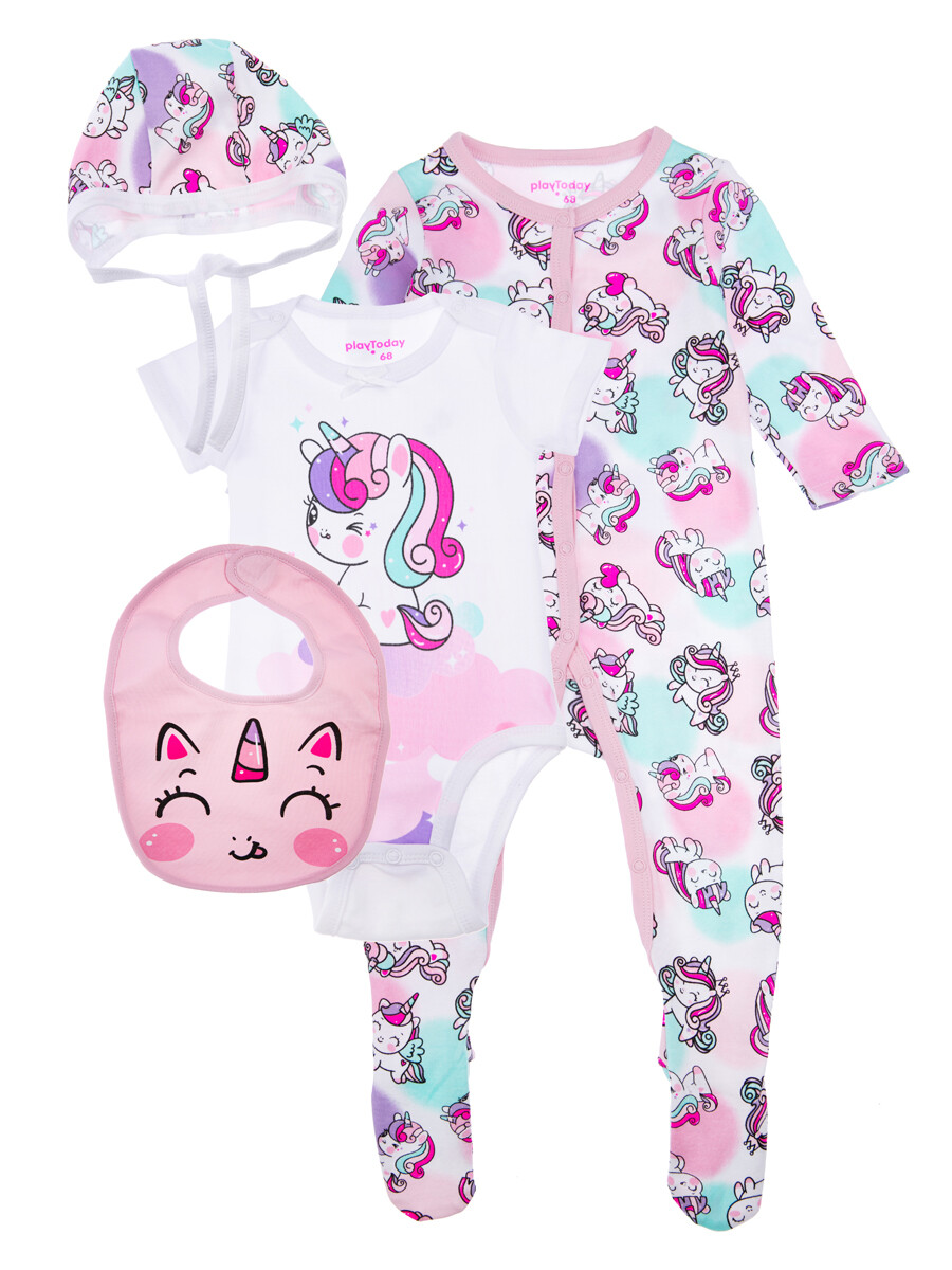 Подарочный комплект PlayToday 12329013, цвет белый, сиреневый, разноцветный, размер 68