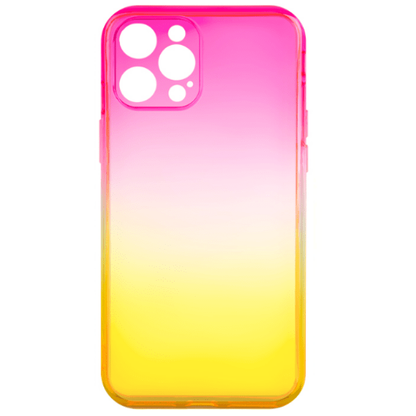 фото Чехол для iphone 12 pro max rainbow, розовый-желтый nobrand