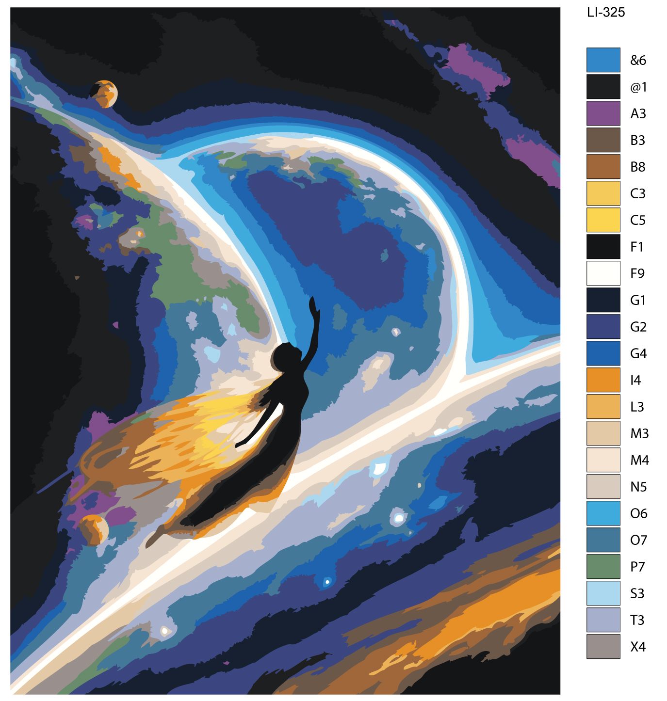 

Картина по номерам, Живопись по номерам, 72 x 90, LI-325, душа в космосе