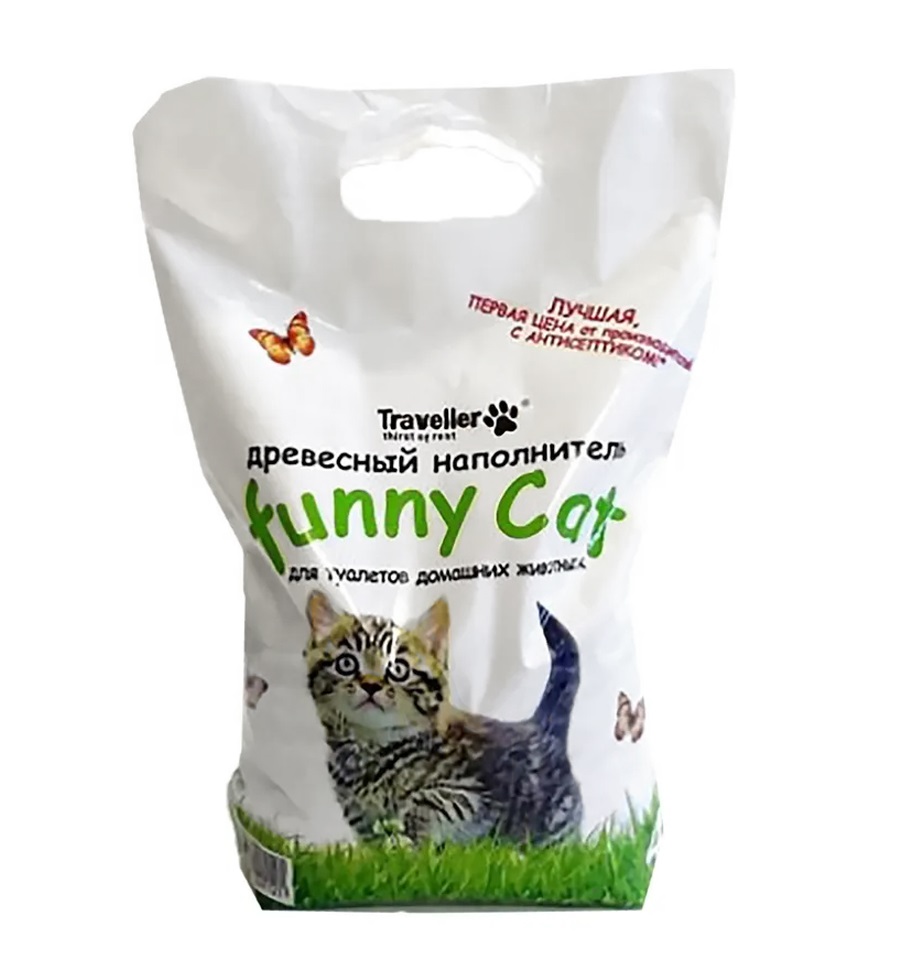 

Впитывающий наполнитель Funny cat древесный, 2,3 кг