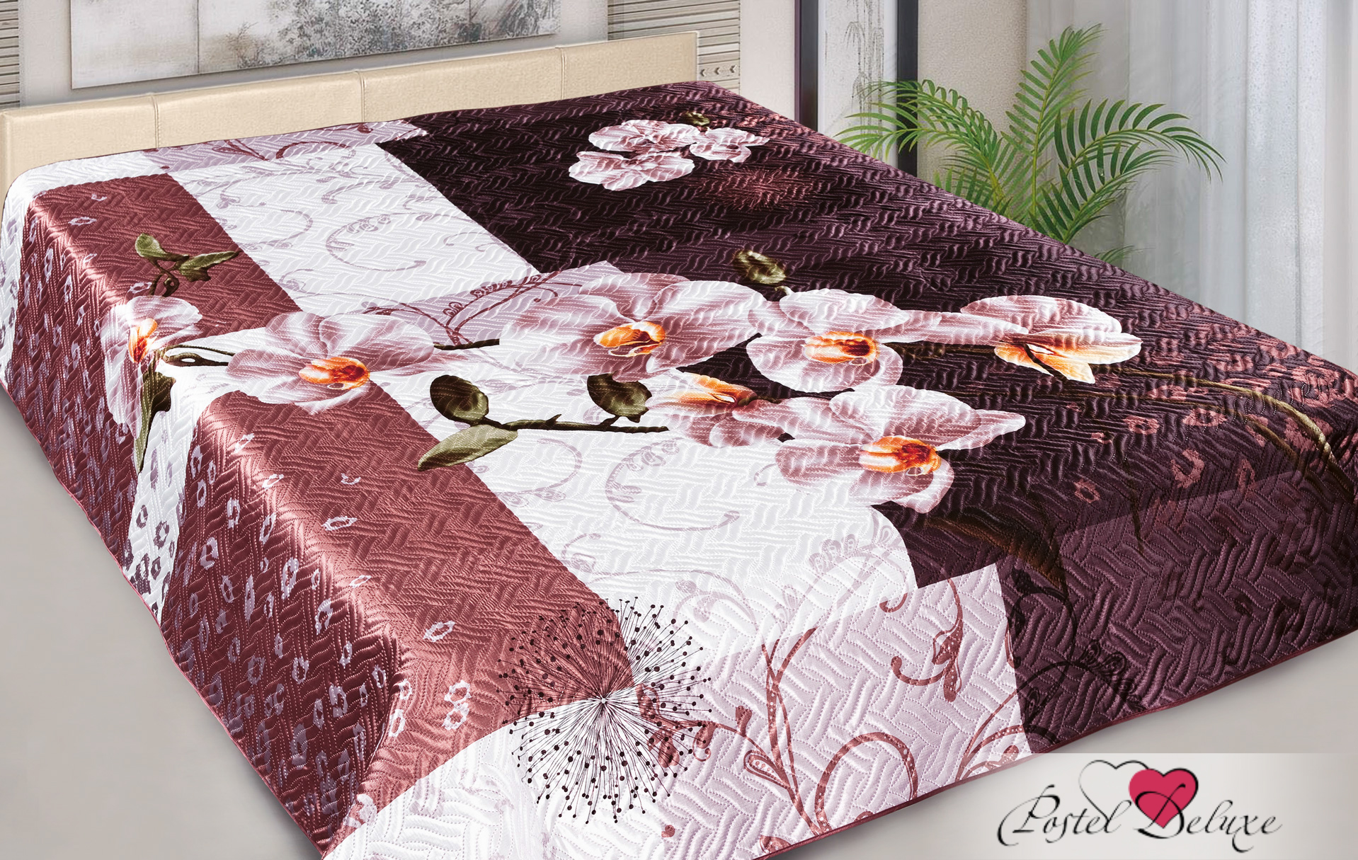 

Покрывало "Marianna" иск. шелк 3D 225х245 Орхидея-2 Marianna