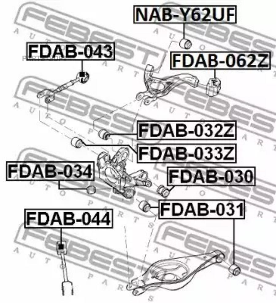 

FEBEST С-б.зад.попер.тяги FORD EXPLORER V TUB 2011- FEBEST FDAB-043